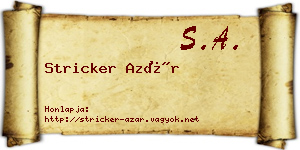 Stricker Azár névjegykártya